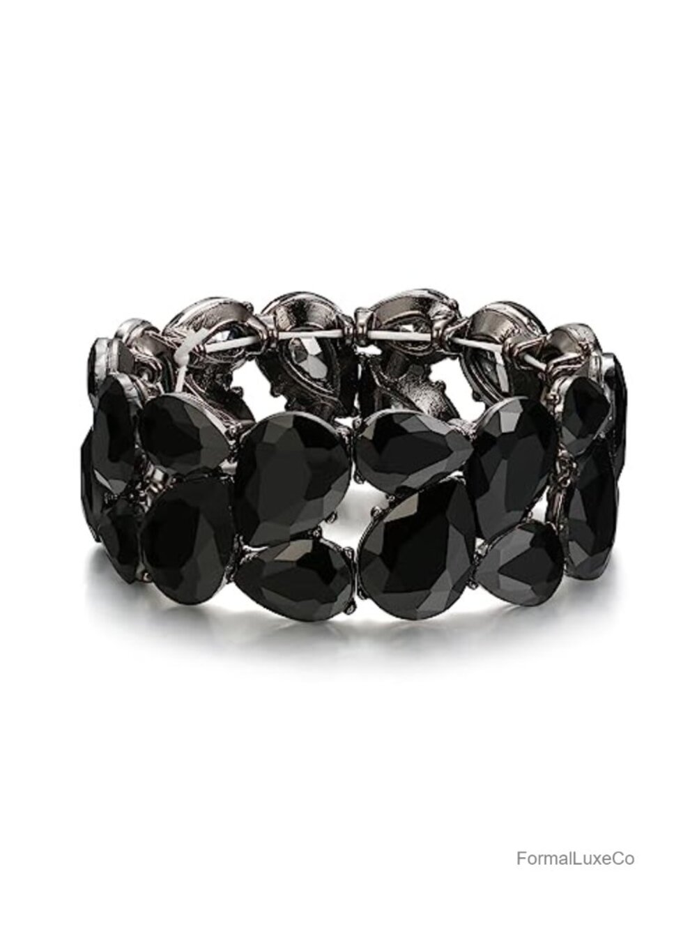 Art Deco Rhinestone Crystal Stretch Bangle Bracelet for Women Bridal Wedding